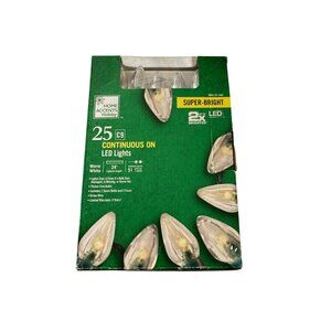Home Accents Holiday - 25 Continuous On LED Lights - 24’ C9 Super Bright Warm Wh